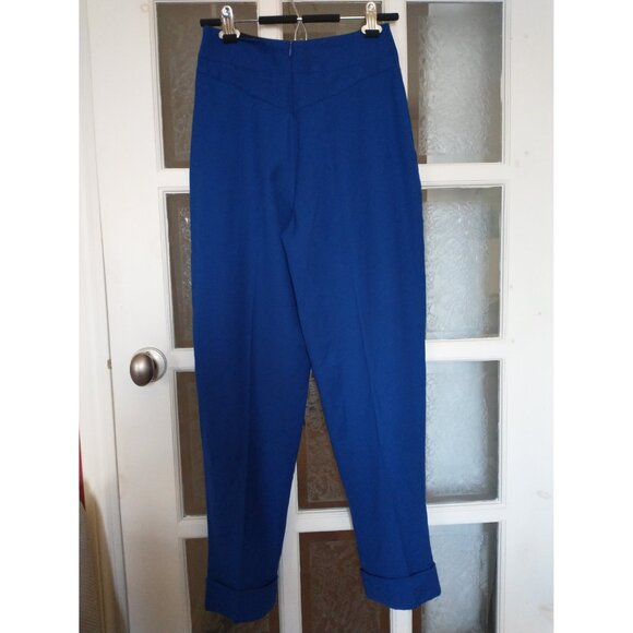 TAVAN & MITTO deisgners - Pants 100% Italian virgin wool - royal blue - Picture 11 of 16